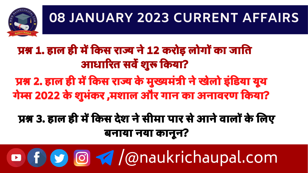 8 JANUARY 2023 CURRENT AFFAIRS in hindi