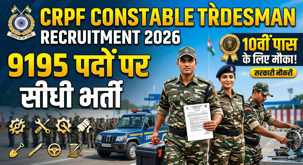 CRPF Tradesman Recruitment 2026