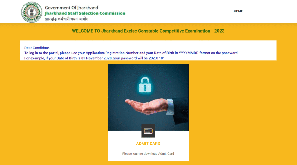 jssc excise constable exam date 2026 admit card