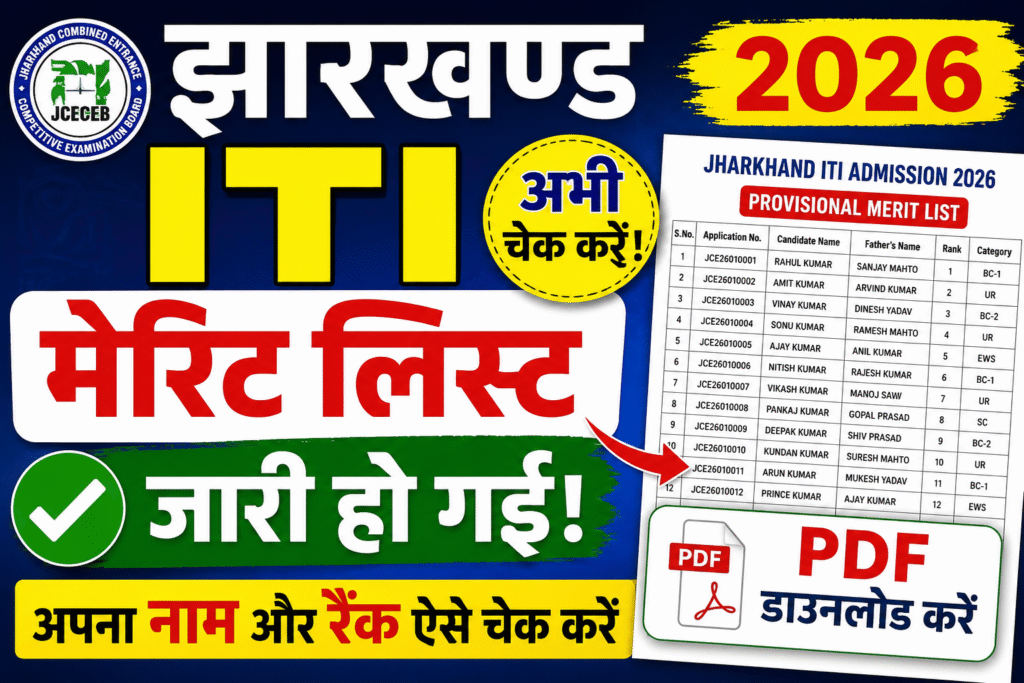 Jharkhand ITI Merit List 2026