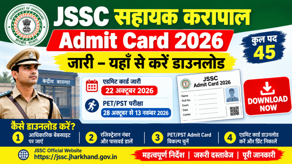 JSSC Admit Card 2026 Download Guide